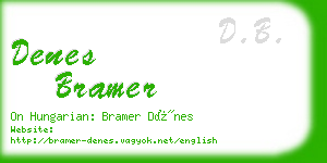 denes bramer business card